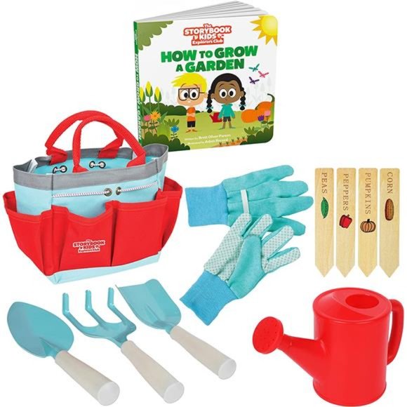 Matching Board Book-Kids Gardening tools Set Includes Sturdy Tote Bag - Picture 1 of 6